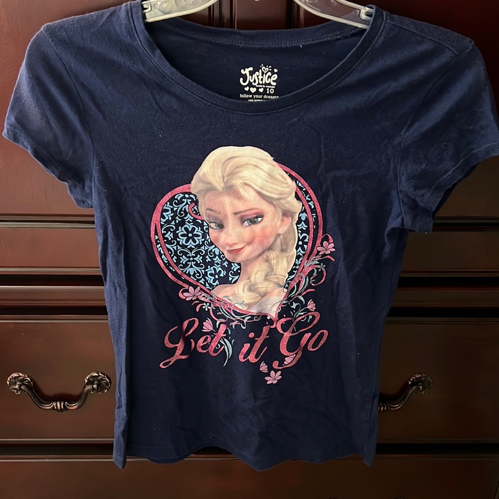 Justice Frozen “Let it Go” t-shirt soft follow your dreams shirt